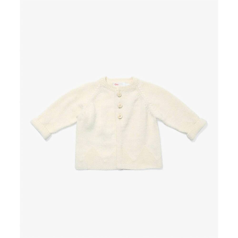 NEW OSO & ME kid's paige cardigan in cream - Picture 2 of 3